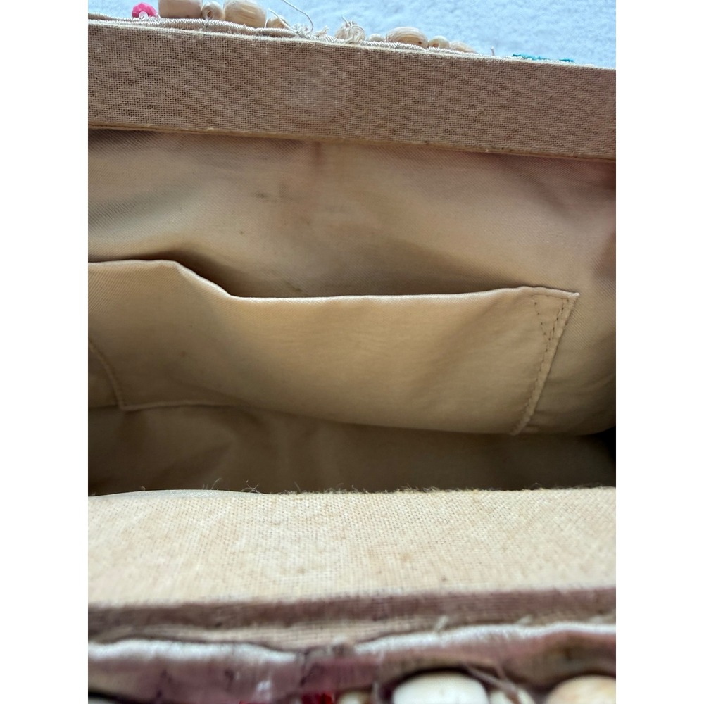 Viral Made in India Handcrafted Artisan Beaded Clutch/Purse Gold Tone Chain - Picture 15 of 16